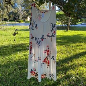 Jouica Women's Floral Sleeveless Pleated Swing Dress with Pockets  Medium